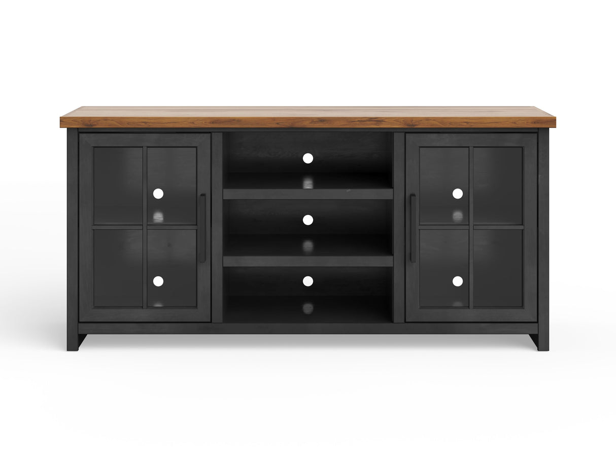 Essex - TV Stand Console For TVs Up To 80" - Black, Whiskey by Couch.com