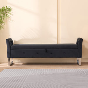 Wide Storage Soft Ottoman Bench With Armrests by Couch.com