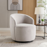 Velvet Fabric Swivel Accent Armchair Barrel Chair With Powder Coating Metal Ring by Couch.com