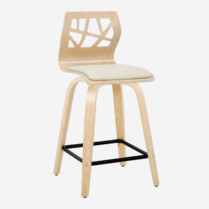 Folia - Contemporary Fixed Height Stool With Swivel With Square Footrest (Set of 2) by Couch.com