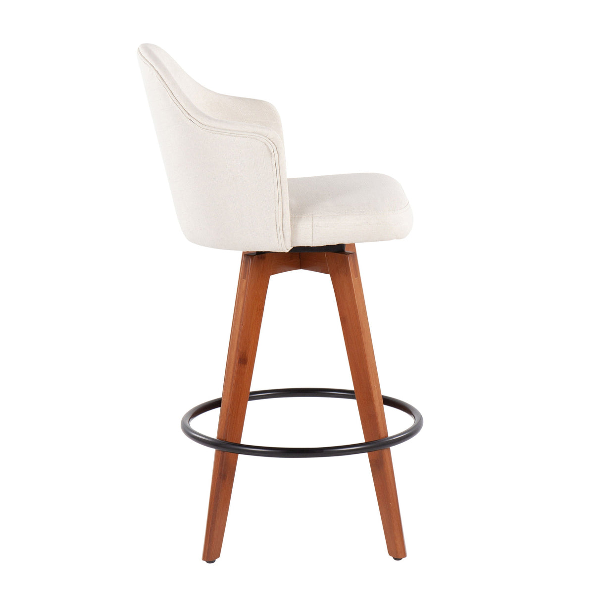 Ahoy - Contemporary Fixed Height Counter Stool With Bamboo Round Footrest (Set of 2) by Couch.com