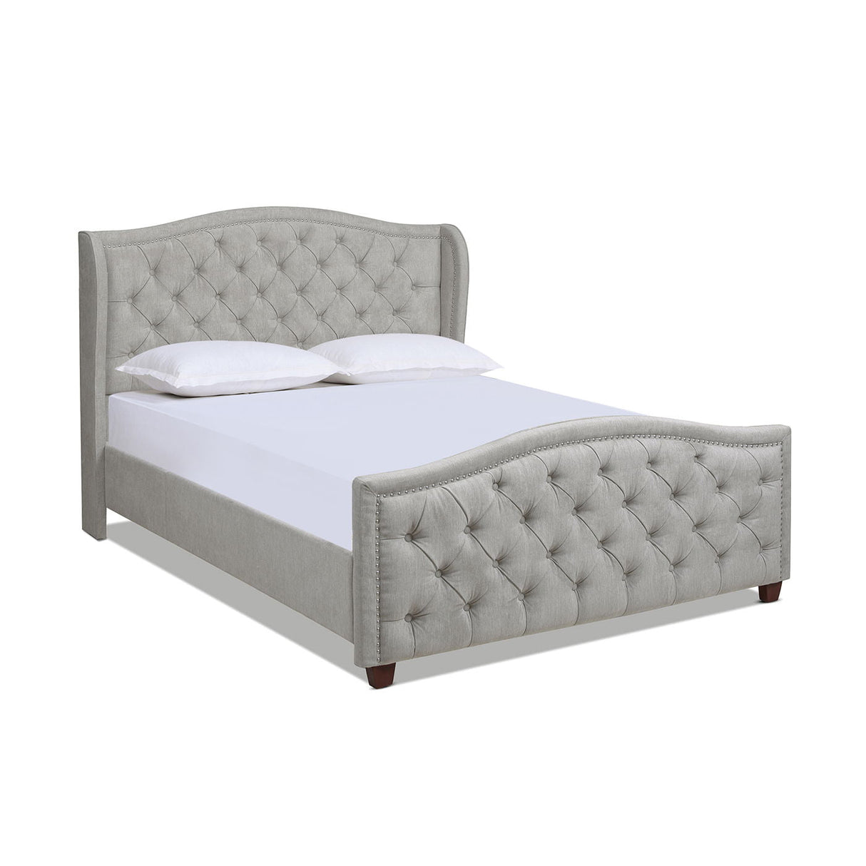 Fontana - Handcrafted Wingback Upholstered Platform Bed Frame by Couch.com