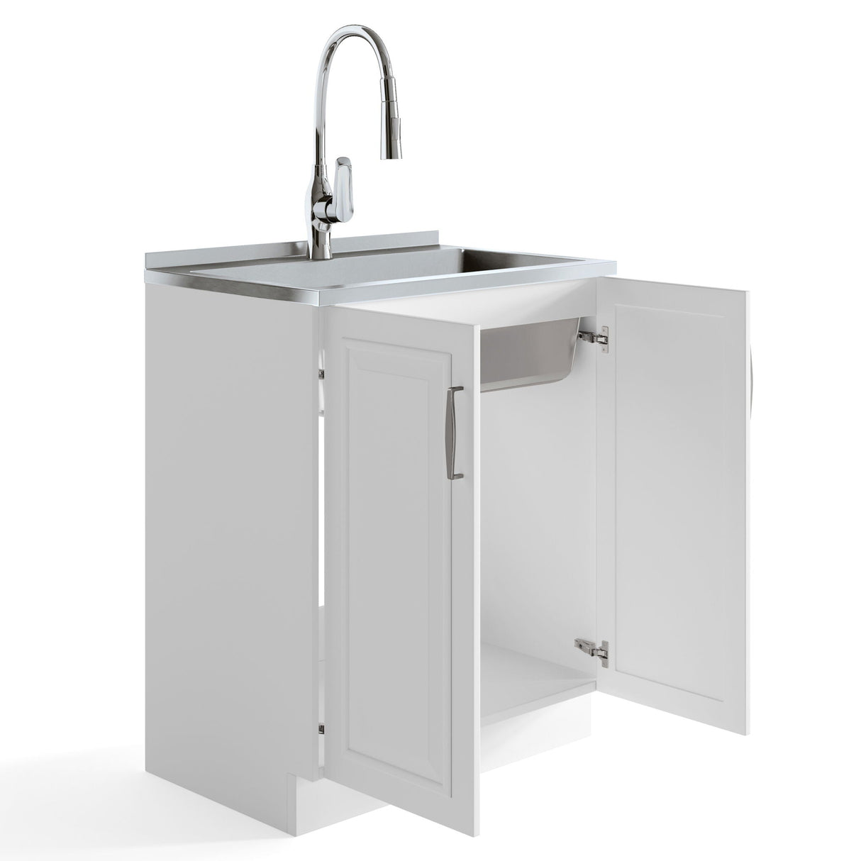 Darwin - Deluxe Laundry Cabinet With Pull-Out Faucet And Stainless Steel Sink by Couch.com