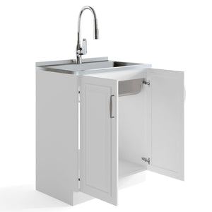Darwin - Deluxe Laundry Cabinet With Pull-Out Faucet And Stainless Steel Sink by Couch.com