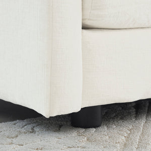 2-Piece White Chenille Sofa Set for Living Room