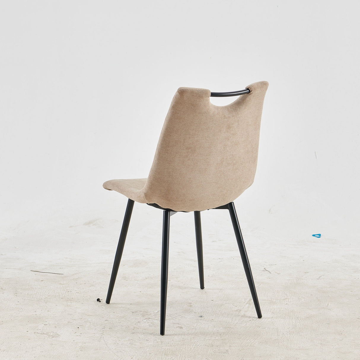 5 Pieces Dining Set, Table Metal Leg Mid-Century Dining Table For 4 - 6 People With Glass Table Top, Pedestal Dining Table, End Table Leisure Coffee Table - Beige / Black by Couch.com