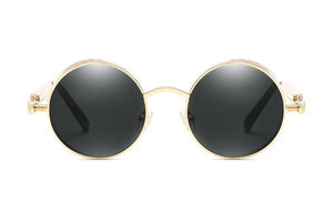 Luxury Popular Retro  Gothic Steampunk Polarized Men and  Women Brand Designer Vintage Round High Quality Metal Frame Sunglasses With UV400 Protection