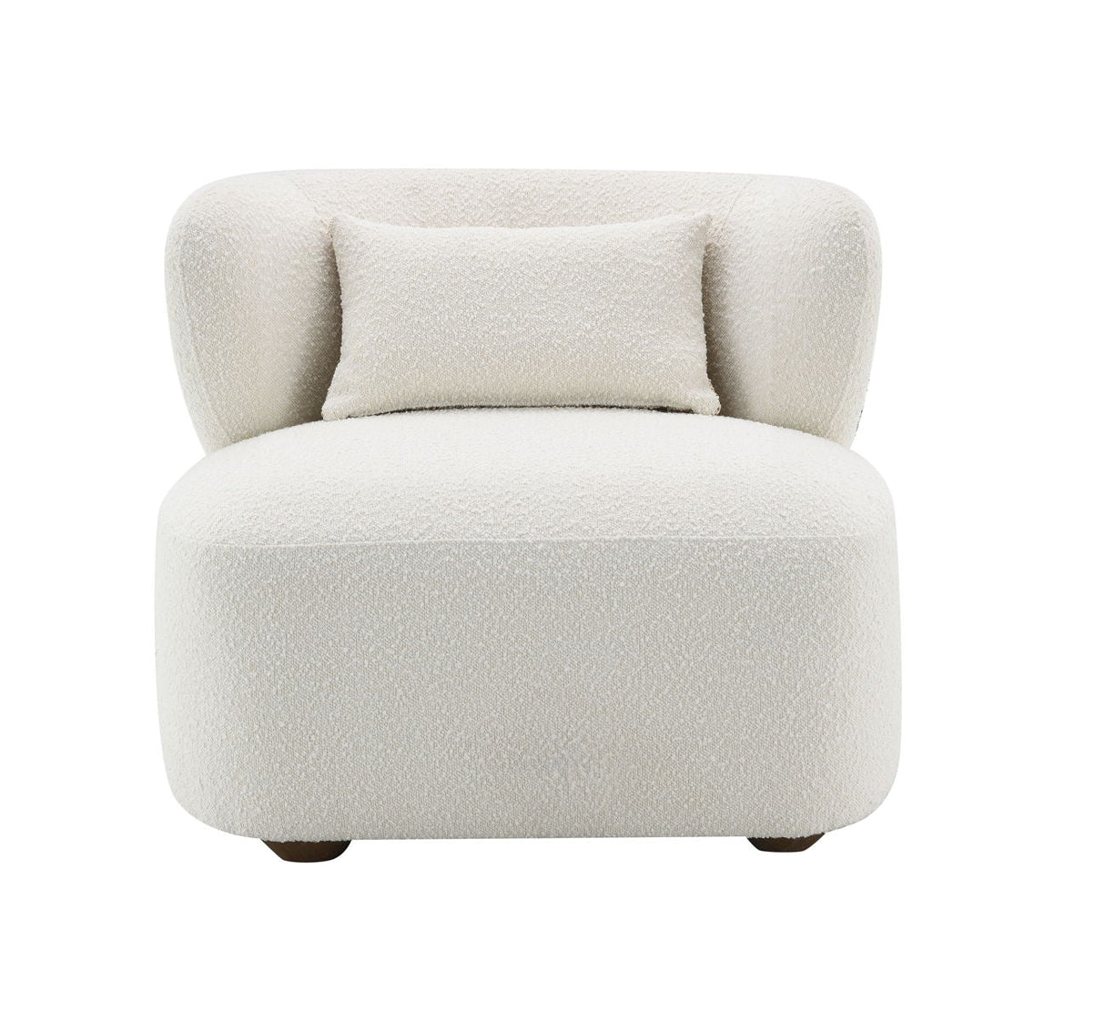 Darius - Boucle Accent Chair With Toss Pillow - Beige by Couch.com