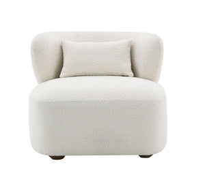 Darius - Boucle Accent Chair With Toss Pillow - Beige by Couch.com