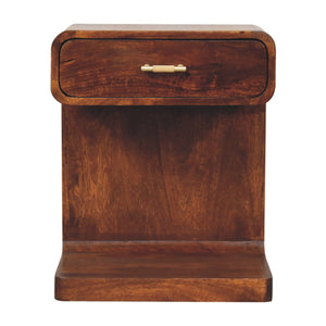 T Bar Rounded Bedside Table - Dark Brown by Couch.com