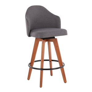 Ahoy - Contemporary Fixed Height Counter Stool With Bamboo Round Footrest (Set of 2) by Couch.com