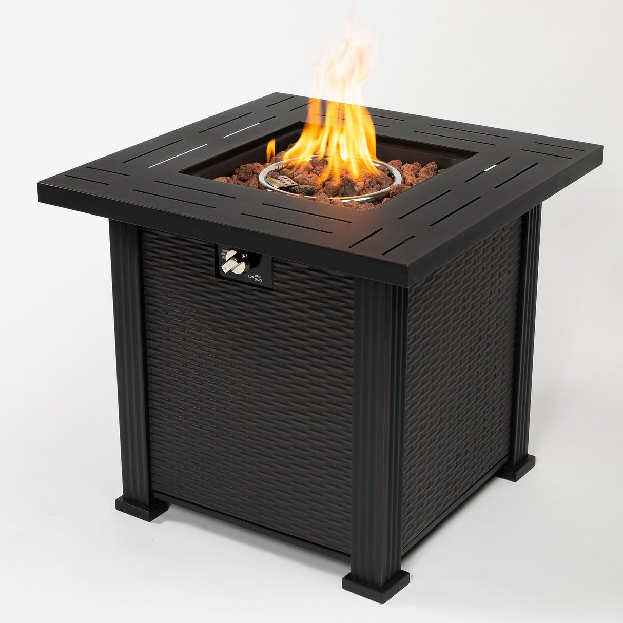 28" Square Fire Pit Table - Brown by Couch.com