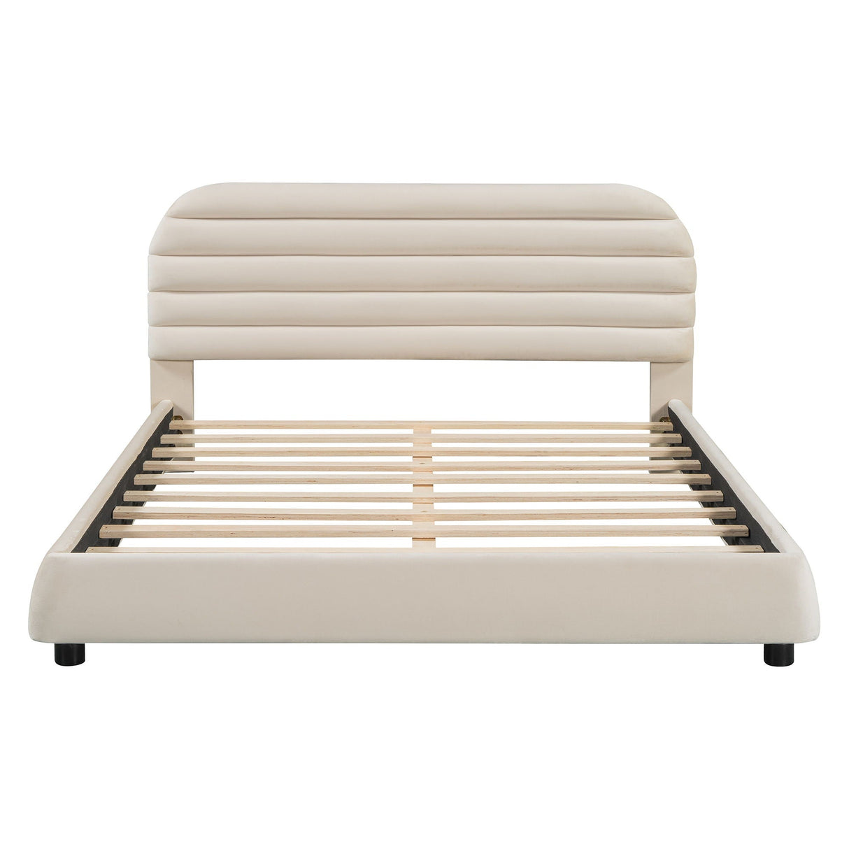 Upholstered Platform Bed Frame And Stylish Curve Shaped Design by Couch.com