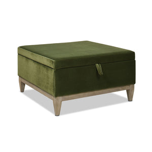 Couch.com Knox Square Storage Cocktail Ottoman Olive Green, with Storage, Durable Design, Fabric Construction, Dark Green Finish by Couch.com