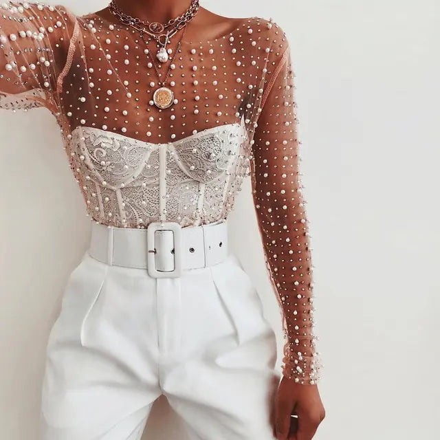 Mesh Patchwork Crop: Elegant Glam