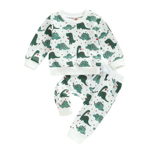 Casual Printed Long-sleeved Sweater Trousers Suit