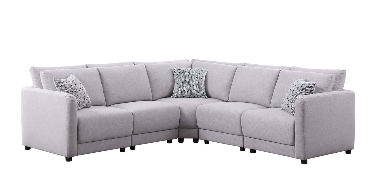 Penelope - Fabric Reversible Modular Sectional Sofa With Ottoman And Pillows by Couch.com