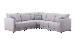 Penelope - Fabric Reversible Modular Sectional Sofa With Ottoman And Pillows by Couch.com