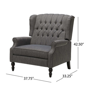 Dunham Contemporary Fabric Tufted Oversized Pushback Recliner
