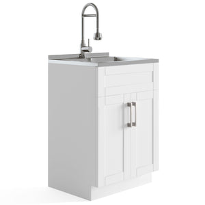 Hennessy - Deluxe Laundry Cabinet With Faucet And Stainless Steel Sink by Couch.com