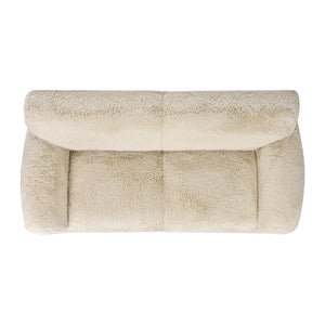 Summit - Faux Sheepskin Overstuffed Sofa - Cream Beige by Couch.com
