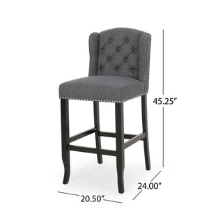 Solara - Fabric Tufted Counter Stool With Nailhead Accents (Set of 2) by Couch.com