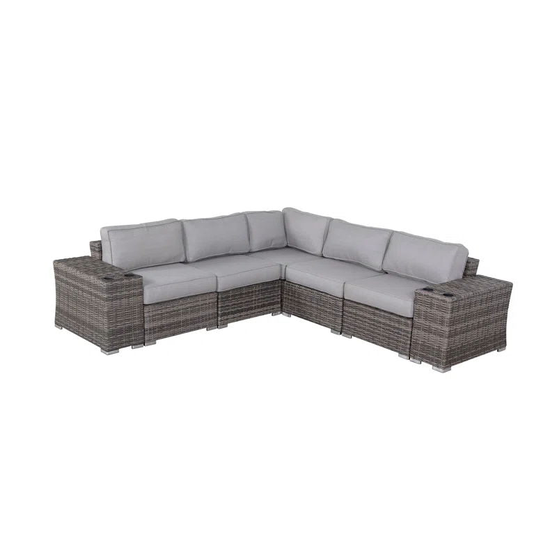 Rattan Sectional Sofa Set With Cushions by Couch.com
