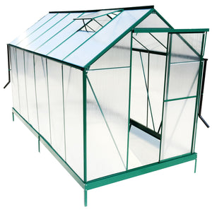 Polycarbonate Greenhouse, Heavy Duty Outdoor Aluminum Walk-In Green House Kit With Rain Gutter, Vent And Door For Backyard Garden by Couch.com