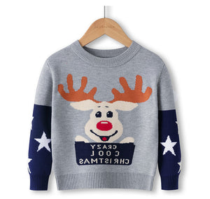 Cotton Double Layer Autumn Winter Christmas Long Sleeved Children's Sweater
