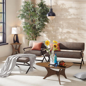 Triangle Wood Coffee Table Mid-Century Modern Design by Couch.com