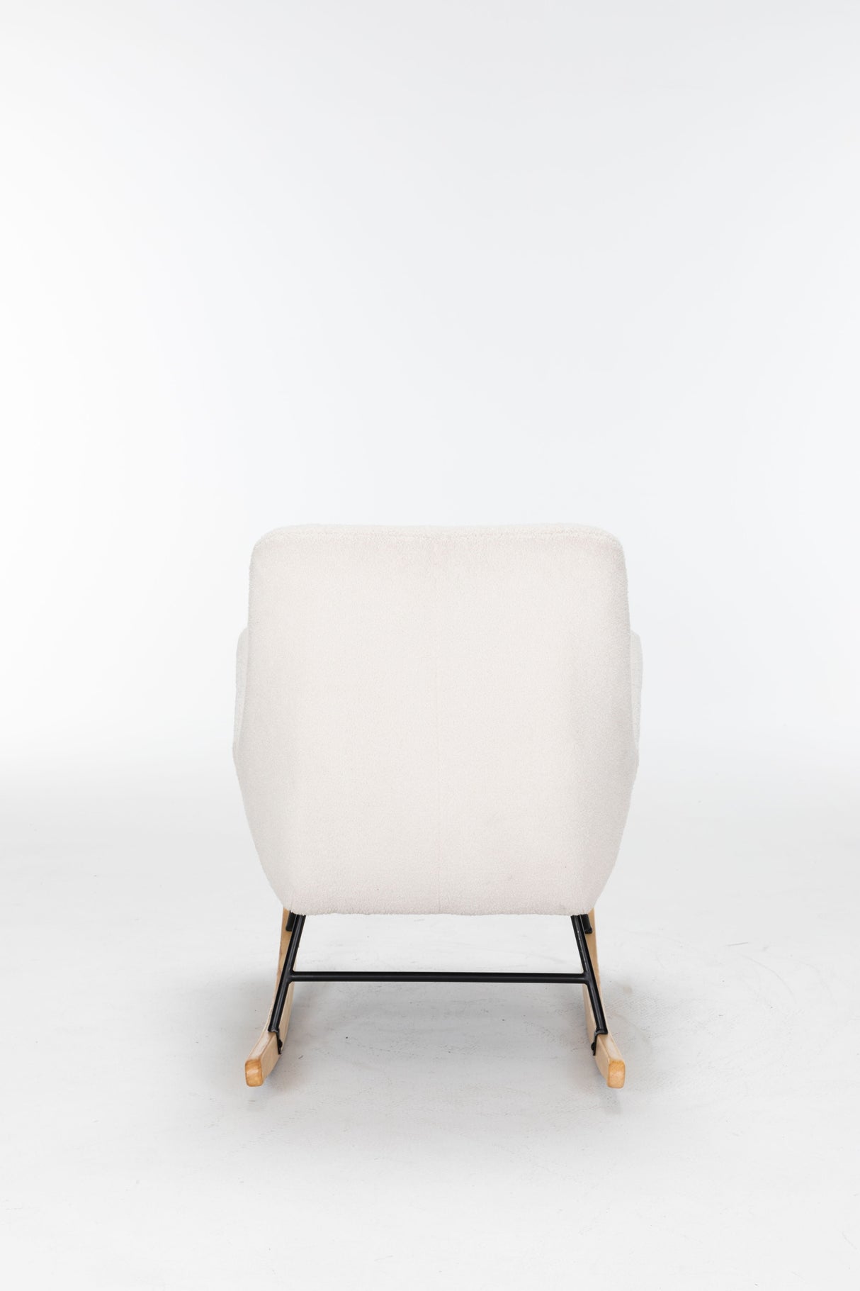 Couch.com Rocking Chair Nursery, Teddy Upholstered Glider Rocker With High Backrest, Reading Chair Modern Rocking Accent Chairs Glider Recliner For Living Room Cream, Durable Design by Couch.com