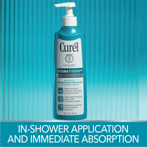Curel Hydra Therapy In Shower Lotion, Wet Skin Moisturizer for Dry or Extra-dry Skin, with Advanced Ceramide Complex, for Optimal Moisture Retention, 12 Ounce 12 Fl Oz (Pack of 1)