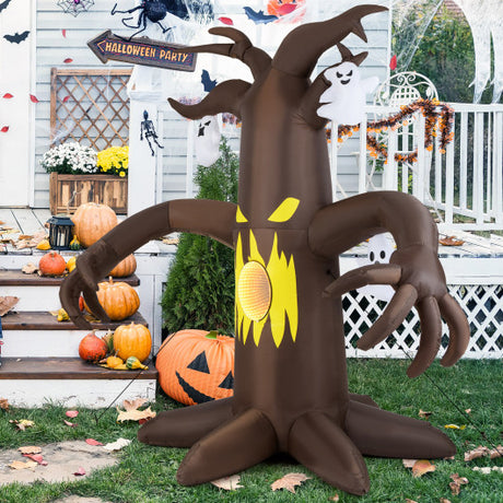 7.8 Feet Halloween Inflatables Scary Dead Tree Halloween Decoration with Ghost