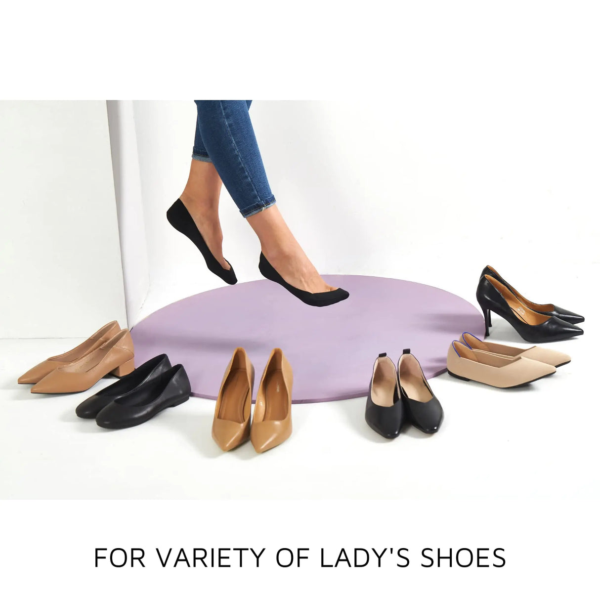 Soxbang Womens TRULY No Show Socks for Flats Heels Non Slip Cotton Ultra Low Cut Liner Socks(4-Black,8-9.5) 8-9.5 4-black