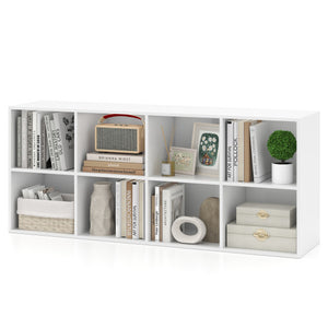 8-Cube Bookcase Bookshelf with 2 Anti-Tipping Kits Storage Organizer-White