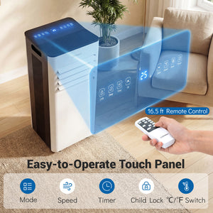 8000 BTU Portable Air Conditioner with Fan and Dehumidifier and LED Display