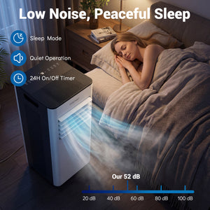 8000 BTU Portable Air Conditioner with Fan and Dehumidifier and LED Display