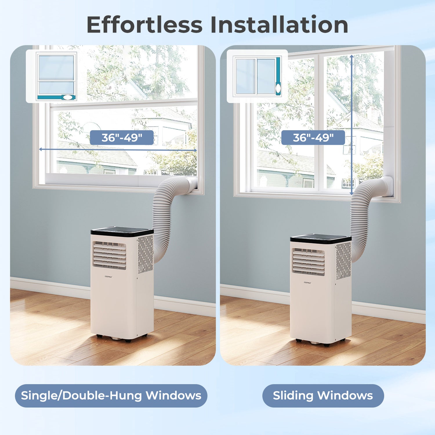 8000 BTU Portable Air Conditioner 3 in 1 Floor AC Unit