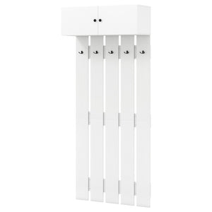Entryway Wall Coat Rack Wall Mounted Coat Clothes Rack-White