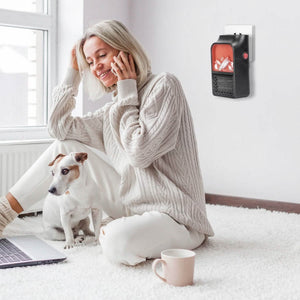 800w Plug-In Space Heater Wall Outlet with 360° Rotatable Plug