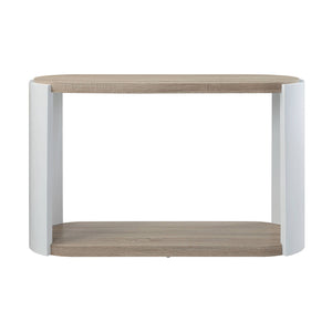 Zoma - High Gloss Sofa Table - Oak / White by Couch.com