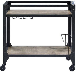 Jorgensen - Serving Cart - Rustic Oak / Charcoal by Couch.com