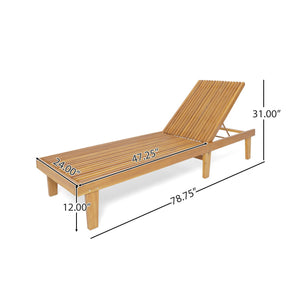 Nadine - Stylish Chaise Lounge Chair - Teak by Couch.com