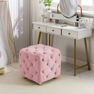 Modern Velvet Upholstered Ottoman, Exquisite Small End Table, Soft Foot Stool, Dressing Makeup Chair, Comfortable Seat For Living Room, Bedroom, Entrance by Couch.com