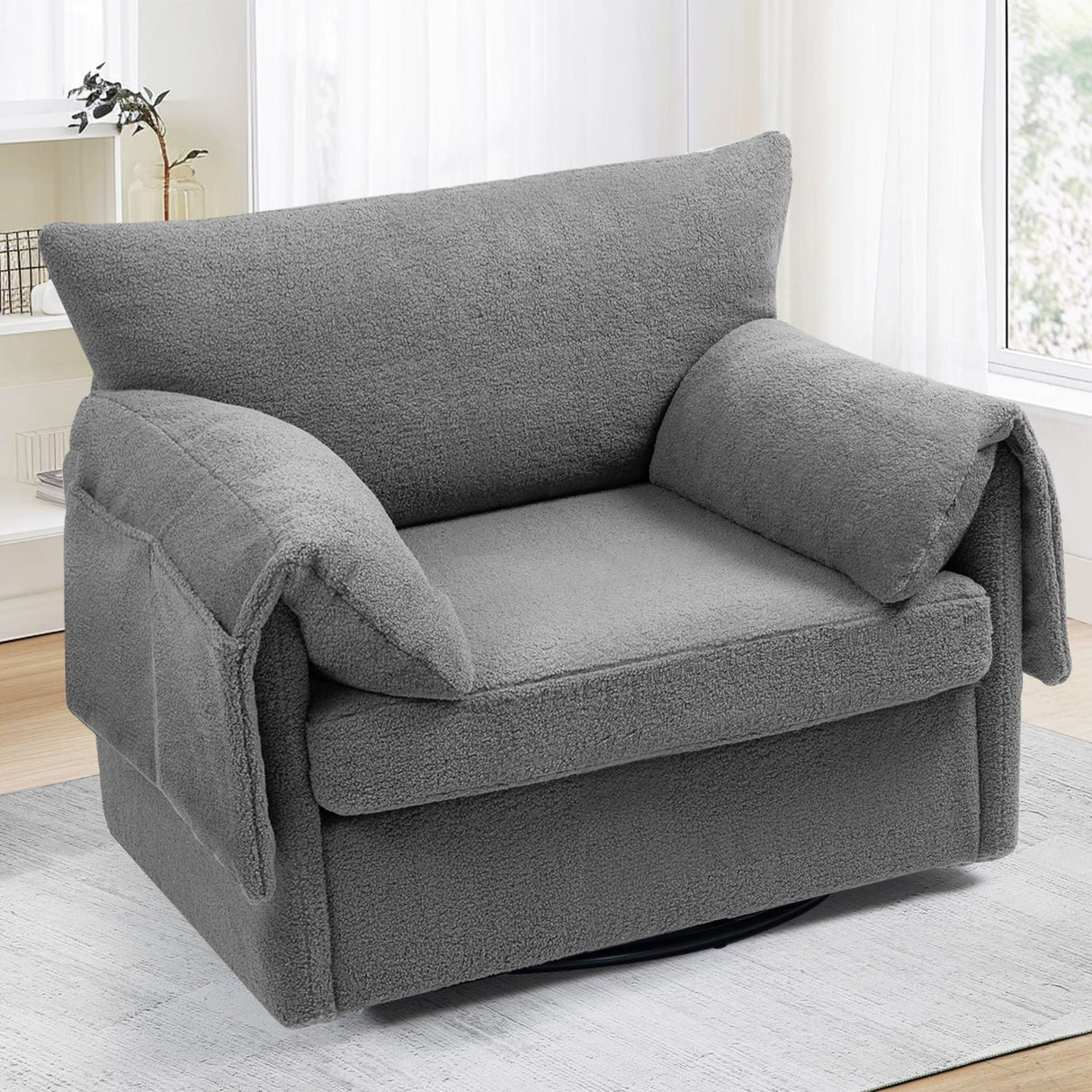 Oversized Swivel Armchair Modern Chair & Single Sofa Lounge, Comfortable Seating For Living Room by Couch.com