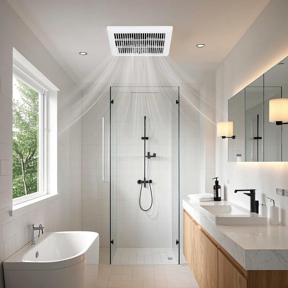 80 CFM Ceiling Mount Bathroom Exhaust Fan with Metal Housing and 4 Inches Duct