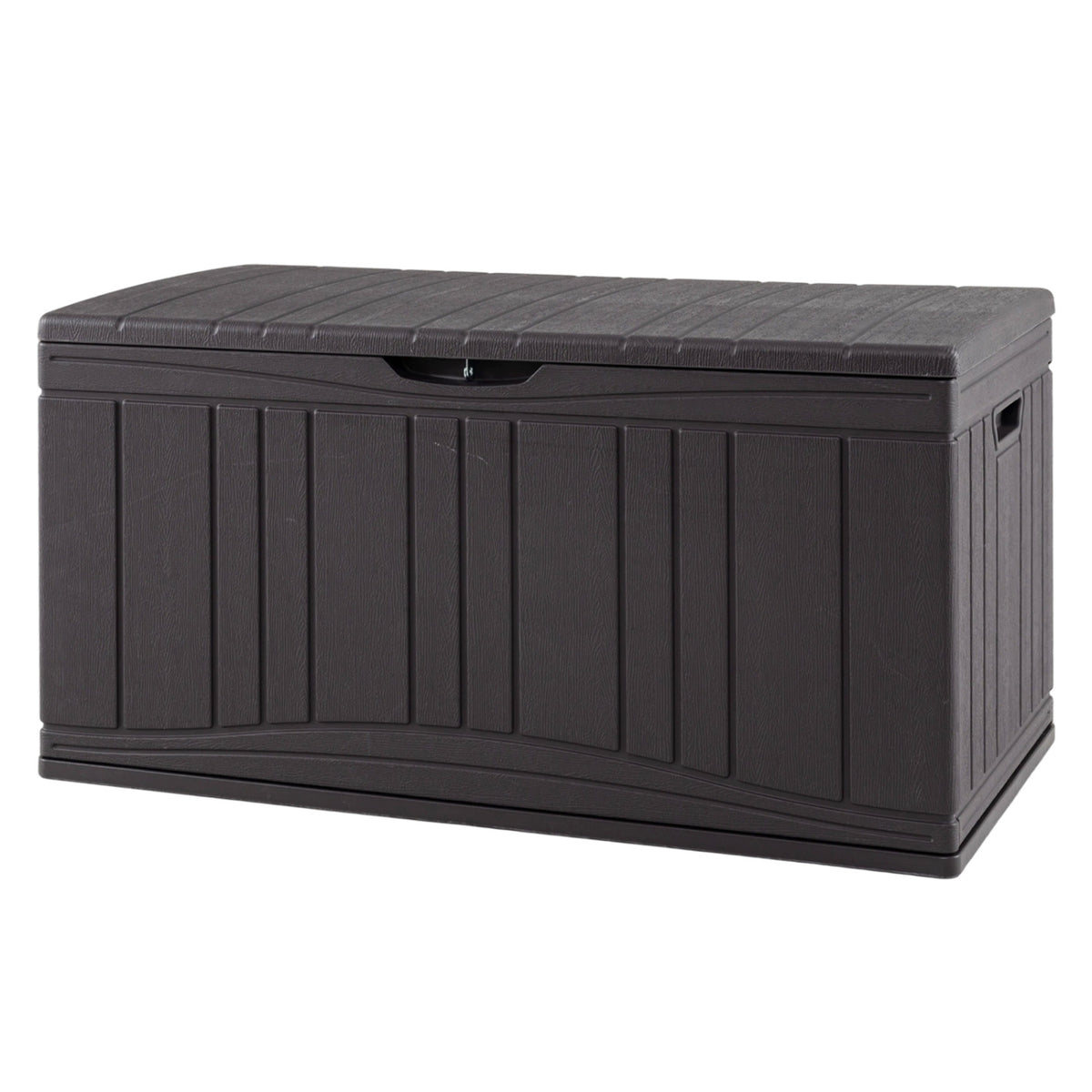 80 Gallon Outdoor Deck Box with Lockable Lid for Garden Tools Cushions-Brown