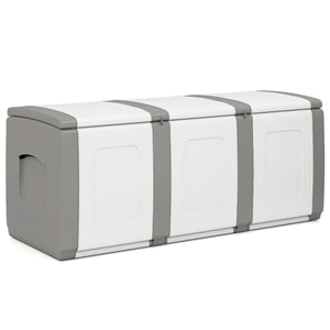 80 Gallon Patio Container with Lockable Lid for Packages and Garden-Gray