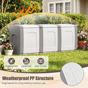 80 Gallon Patio Container with Lockable Lid for Packages and Garden-Gray