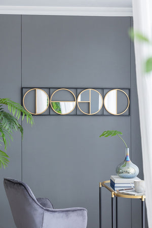 Eclectic Styling Metal Beaded Wall Mirror With Contemporary Design For Bedroom, Liveroom & Entryway by Couch.com